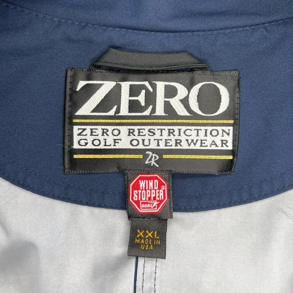 Zero‎ Restriction Windbreaker Men's Size XXL Blue Kelly Plantation Golf 1/2 Zip